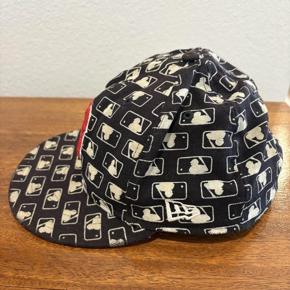 Boston Red Sox Fitted Hat Mens 7 1/4 Black MLB 59Fifty New Era‎ Wool Batterman